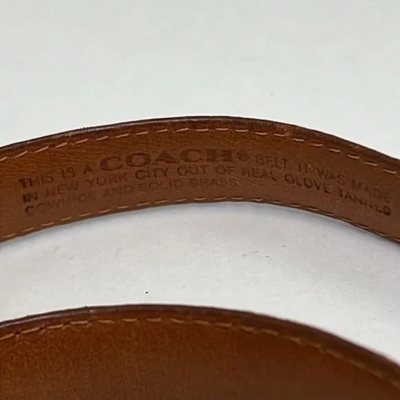 SOLD IN STORE Vintage Coach 2811 Glove Tanned Leather Solid Brass Hardware Belt - Picture 3 of 6